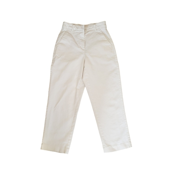 Babaton Andro White Twill Pants High Rise Straight Leg Cropped - Picture 3 of 10